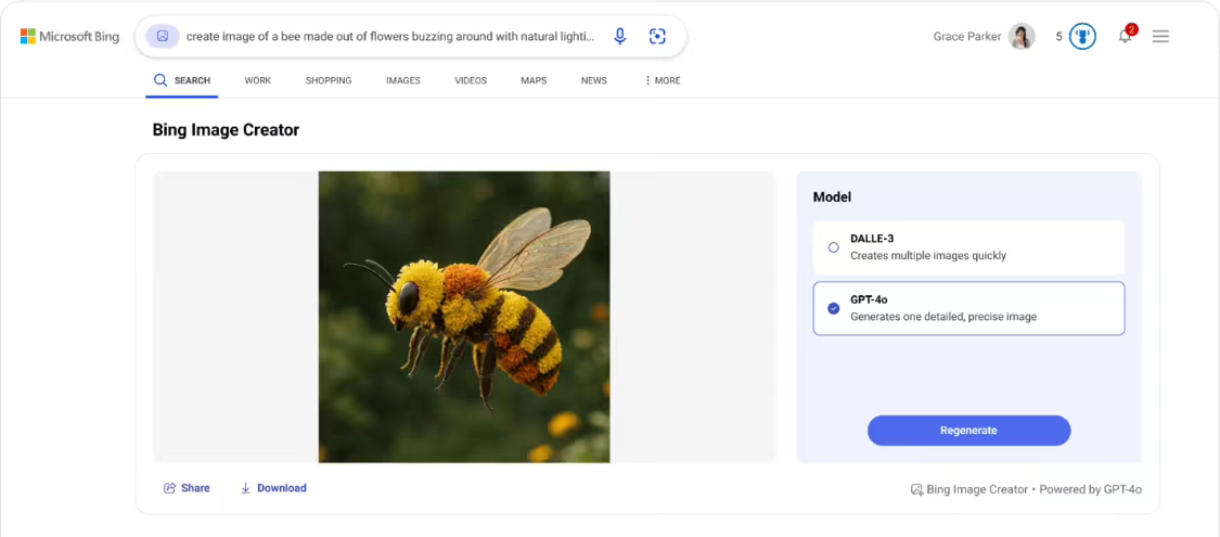 Open Bing to generate images, Microsoft Bing Image Creator free access to GPT-4o