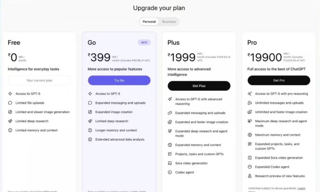 OpenAI launches 'ChatGPT Go' low-cost package: INR 399 per month in select regions only