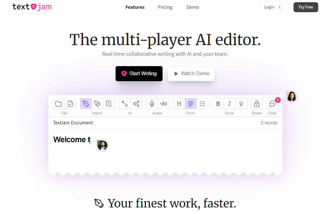 TextJam: A content creation tool with voice reading and real-time chat