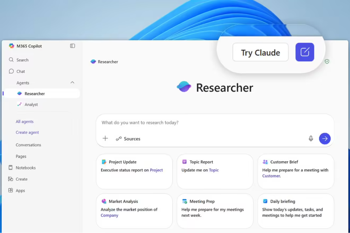 No more "love" OpenAI, Microsoft announces Microsoft 365 Copilot introduces Claude model