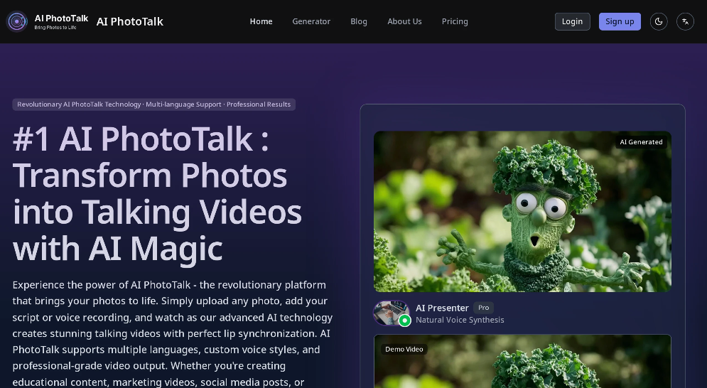AI PhotoTalk: AI video tool to convert photos to video with sound