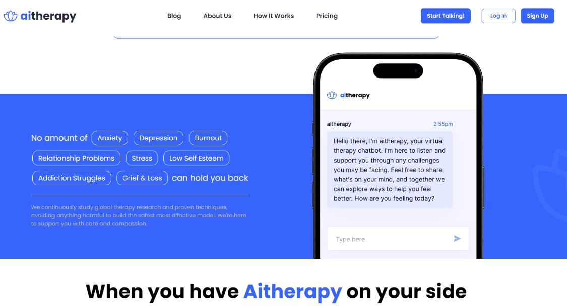 Aitherapy: AIS Psychotherapy Tool to help manage emotional problems such as anxiety, stress, etc