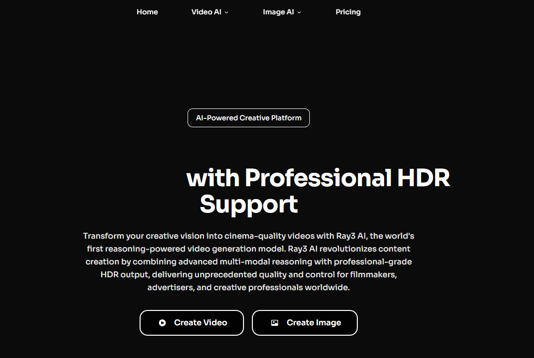 Ray3 AI:HDR Video Generation Tool to generate high-quality HDR videos via AI