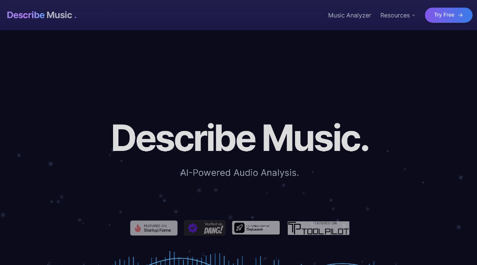 Describe Music: AI Audio Analysis Tool for Music, Sound Effects and Voice Analysis