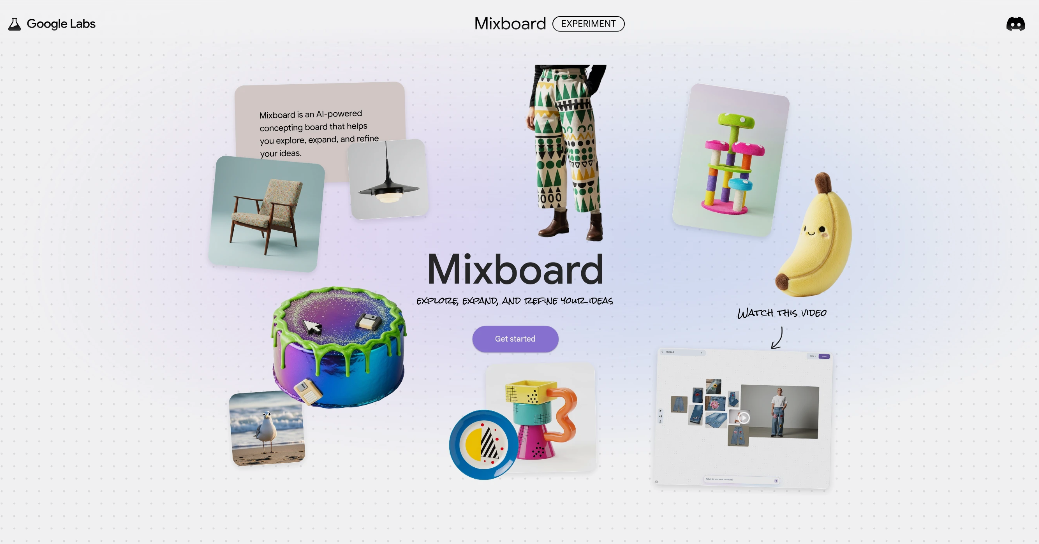 Mixboard: an AI board tool provided by Google to help users explore, expand and refine ideas