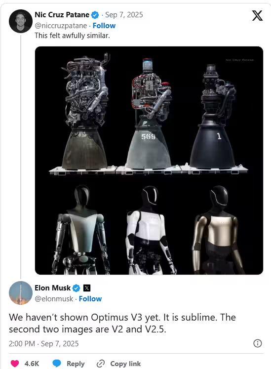 Mask clarifies: We haven't shown Tesla Optimus V3 human robot