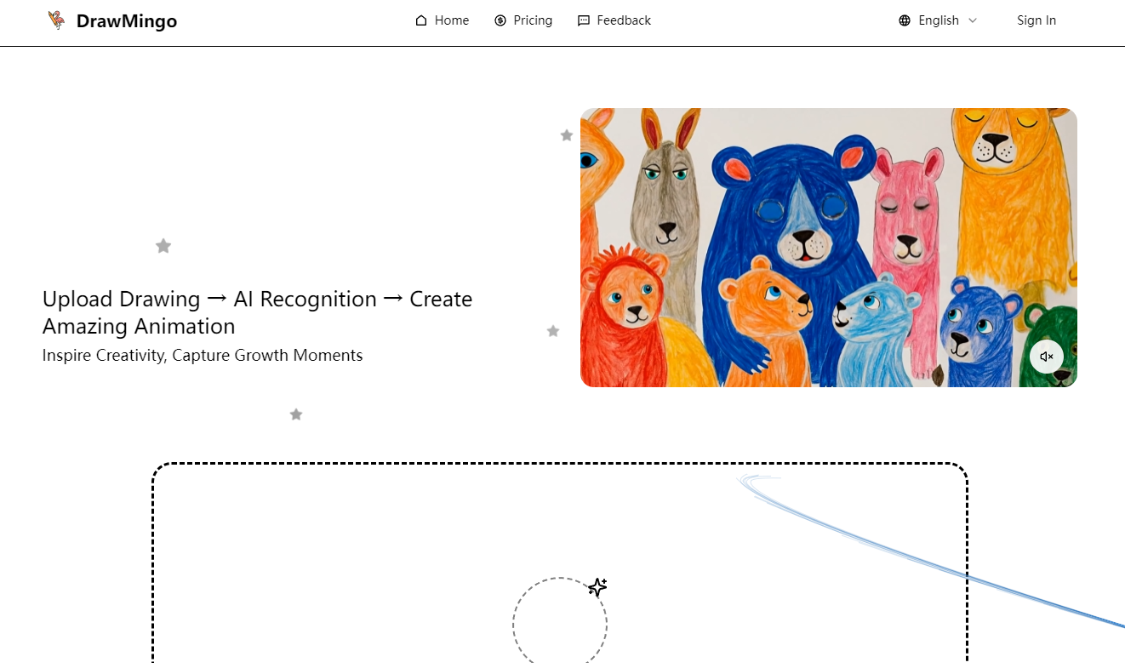DrawMingo: An AI tool to transform children ' s paintings into animations, providing a variety of animations, voice bywords, etc