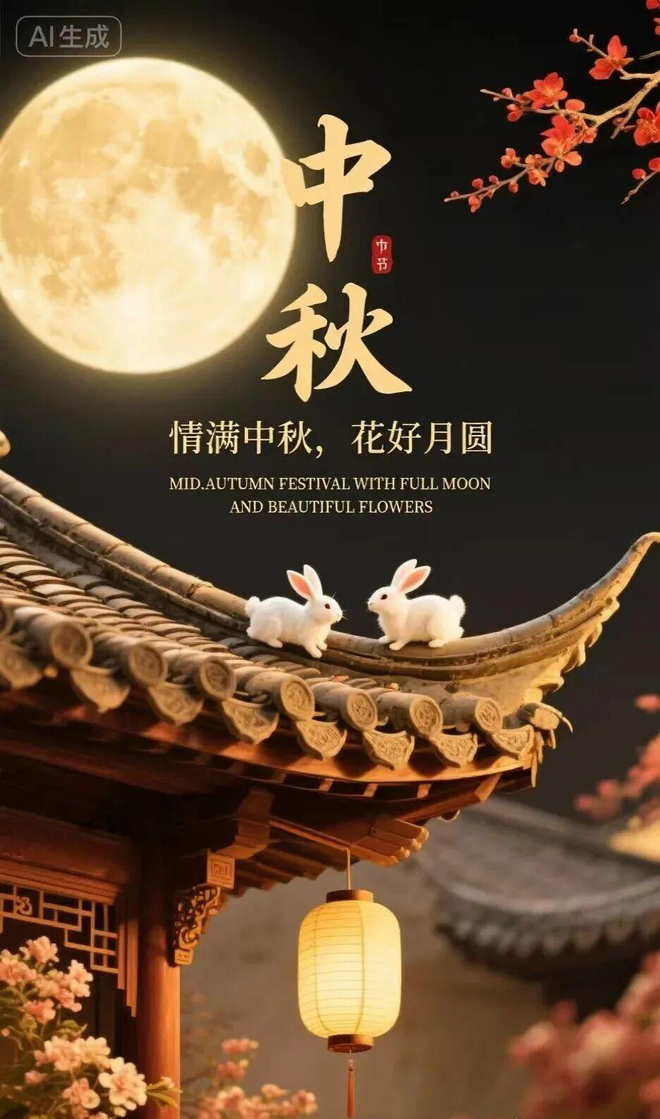 AI图片生成提示词分享，中秋节海报素材分享