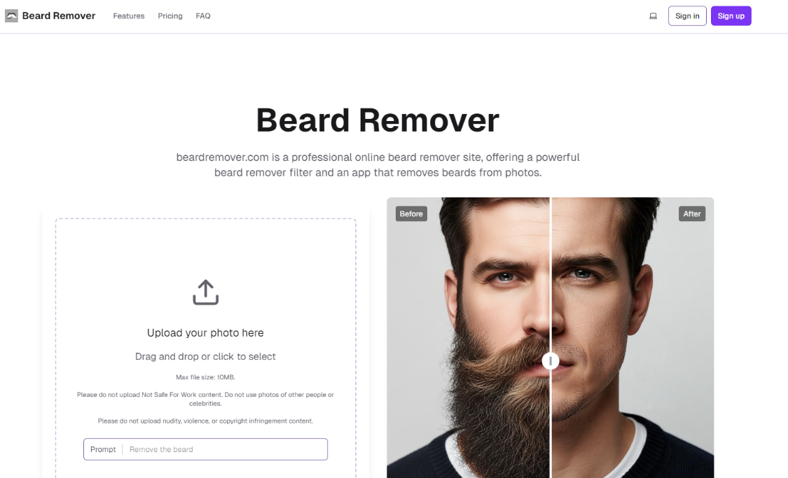 9b52175fj00t2f25600c2d000v900izp Beard Remover: 在线AI去胡须网站,快速从照片中去除胡须