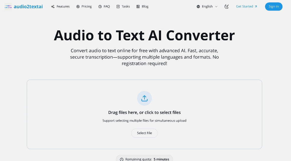 Audio2Text AI: Fast and accurate transcription of audio and video content into text in support of multilingualism and format