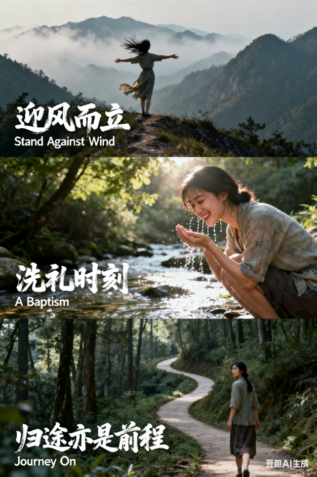 豆包AI图片生成教程，一键生成三宫格电影感写真照（附提示词）