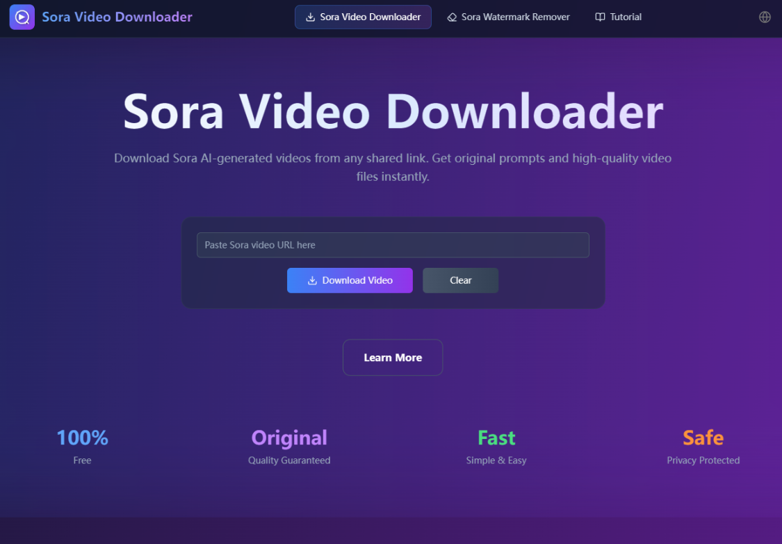 Sora Video Downloader: Free download of Sora AI-generated video, access to original tips and high-resolution video files