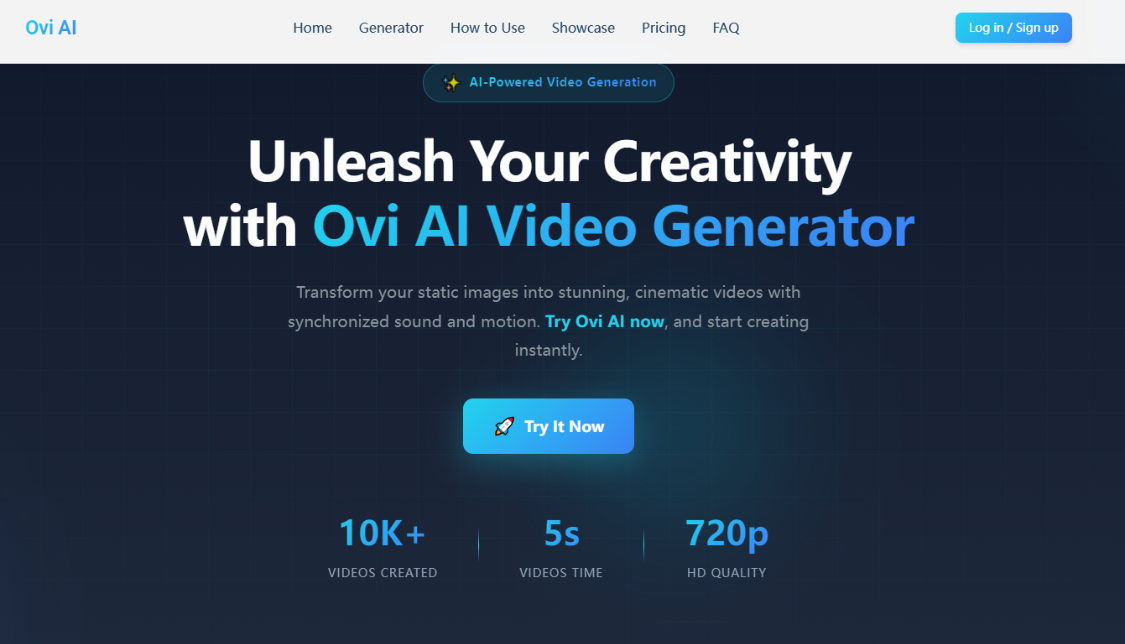 Ovi AI: AI Video Generator to transform static images into dynamic video with synchronized audio