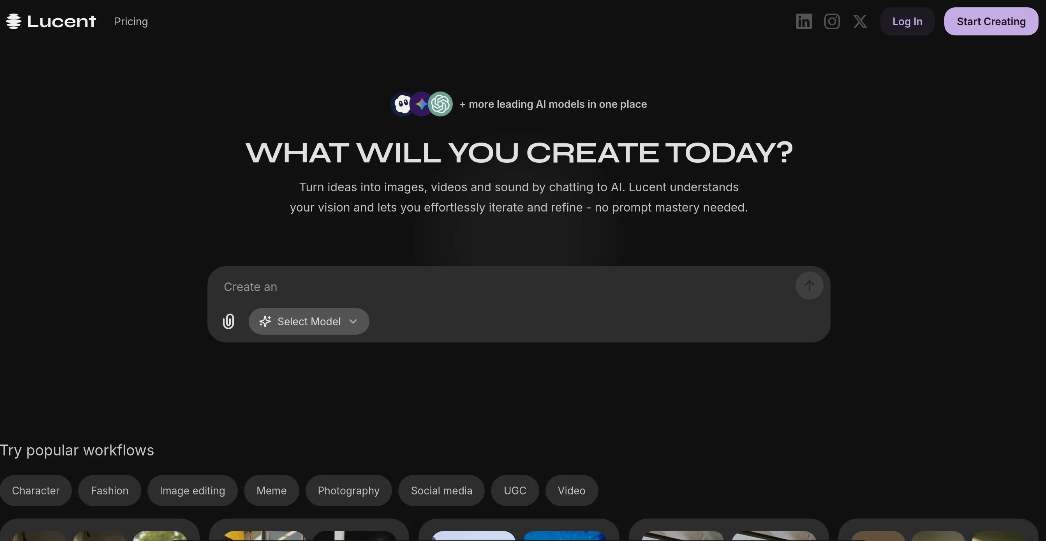 Lucent Chat: AI Video and Image Generation, Edit Platform, translating ideas into images, videos and voices through AI chats