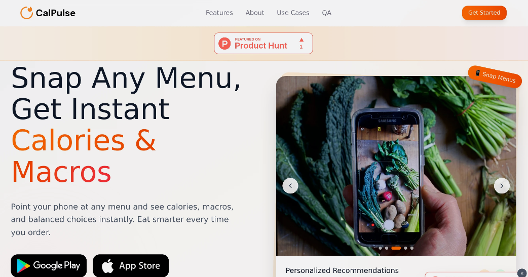 CalPulse: A nutritional tracking tool to help users quickly understand the calorie and nutritional content of food