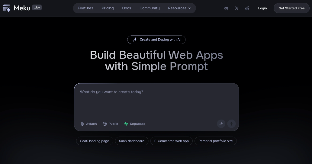 Meku: AI website builder to create and deploy a whole house of Web applications