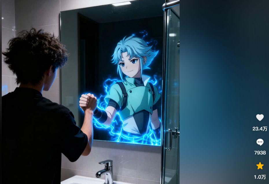 The king's glory hero Aai is here to take a photo of himself in the mirror