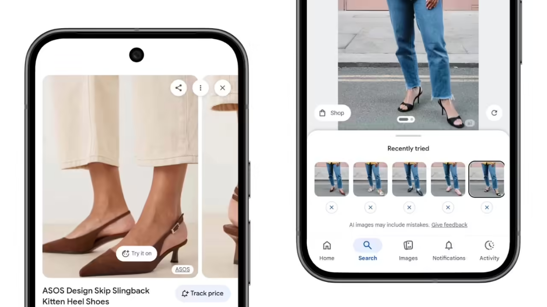 谷歌 AI 试穿功能升级，助你“赛博买鞋”
