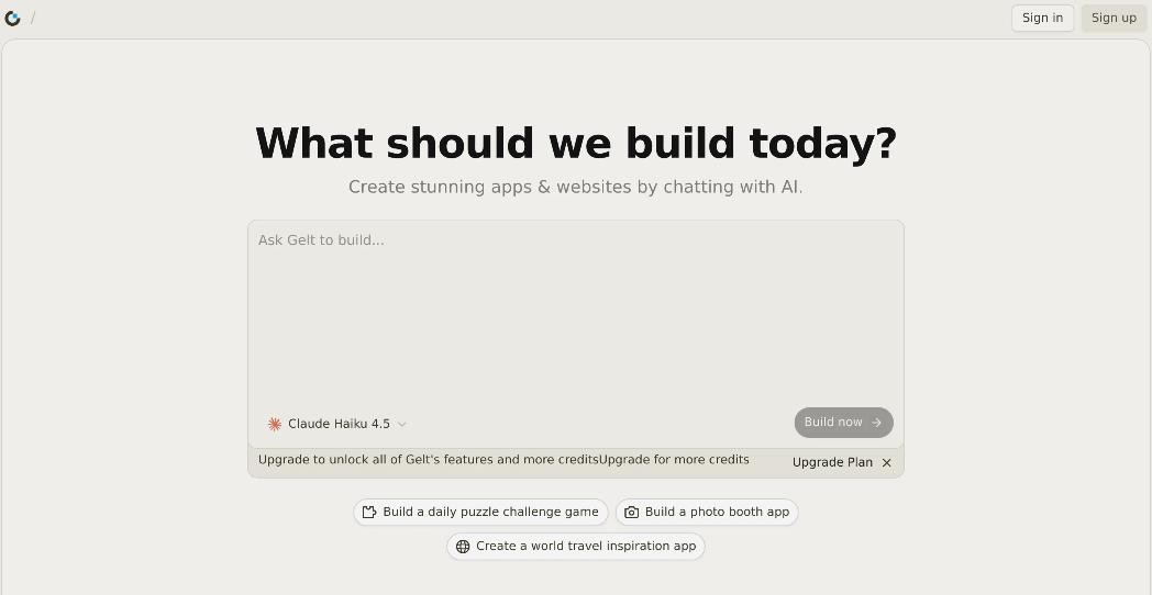 Gelt.dev: fast-tracking of excellent applications and websites via AI chat