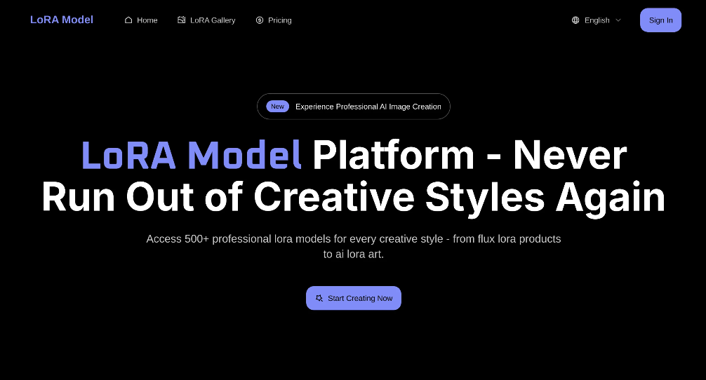 LoRA Model: LoRA AI Image Generation Platform, providing 500+Professional LoRA model for professional image creation
