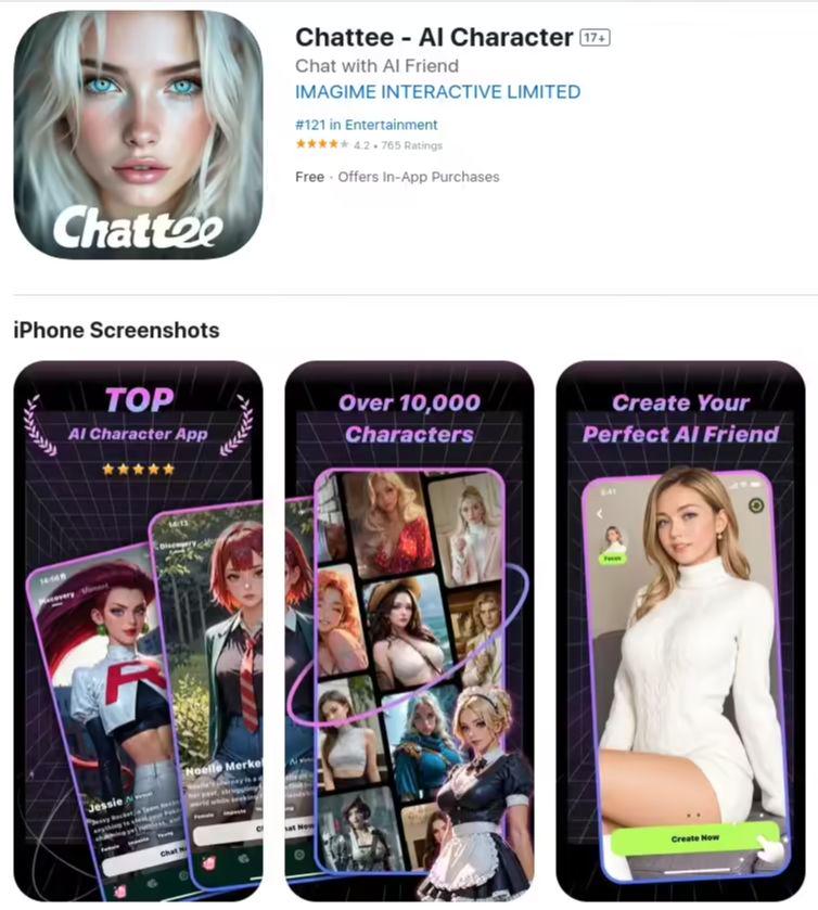 GiMe, two of the "AI girlfriends" applications leaked 400,000 user data and 43 million chat records were made public