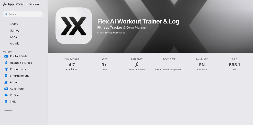 Flex AI: A private instructor application to track exercise and personal fitness programmes