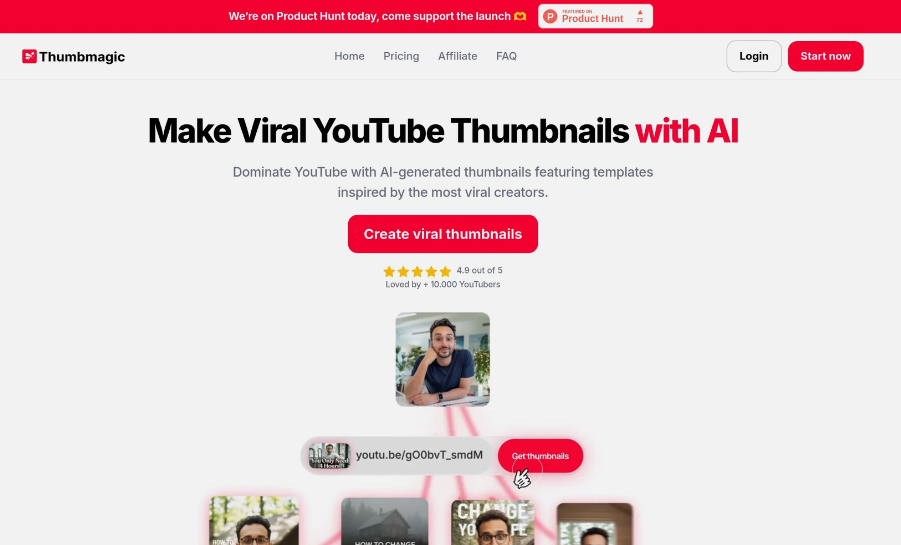 Thummmagic: AI Thumbnail Generator to create professional thumbnails within seconds