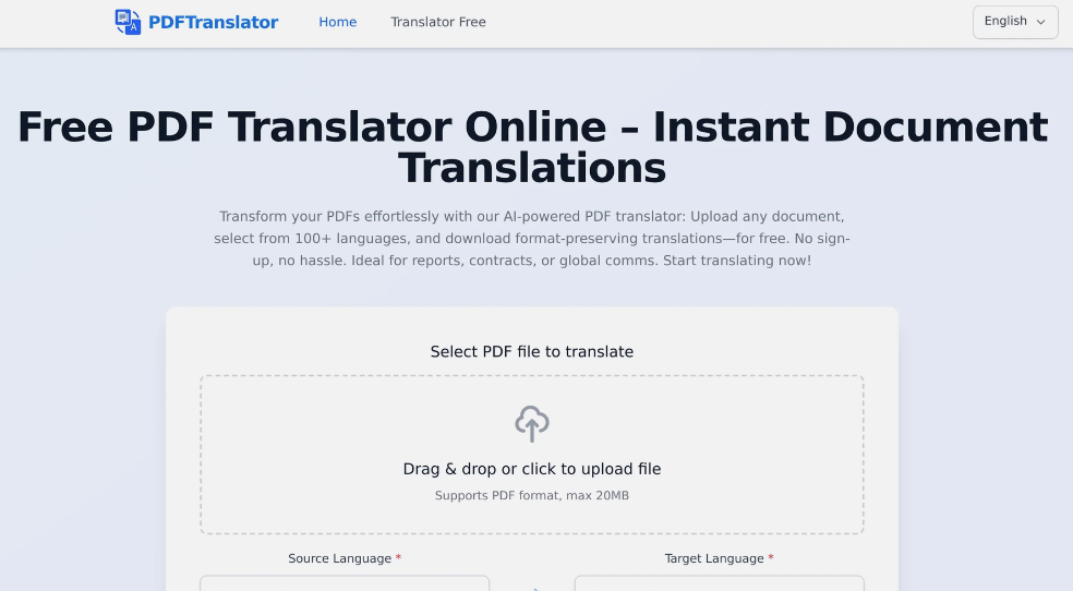PDF Translator: Free online PDF translation tool, fast and accurate translation of PDF files into multiple languages