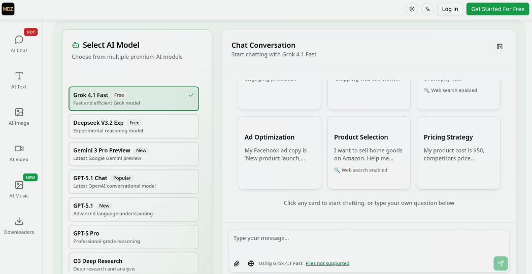 MDZ AI: AI MARKETING TOOL TO PROVIDE AN AI CONTENT GENERATION, PRODUCT PHOTOGRAPHY, SOCIAL MEDIA CONTENT FOR ELECTRICIANS
