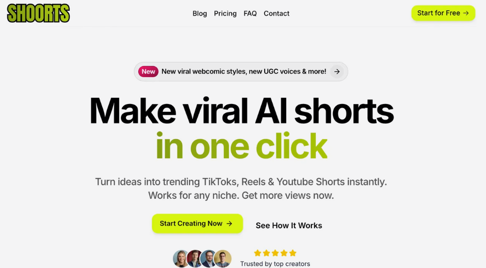 Shoorts: AI short video generation tool, providing AI script generation, multiple style choices, and quick short video production