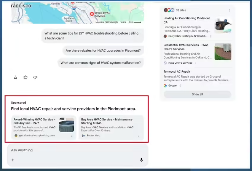 GOOGLE SEARCH AI MODE IS NO LONGER "PURITY" AND THE FIRST SPONSORSHIP ADS HAVE APPEARED
