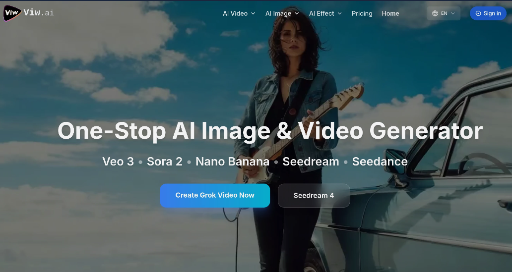 Viw AI: AI Video and Image Generation Platform supporting Sora 2 and Veo 3 models
