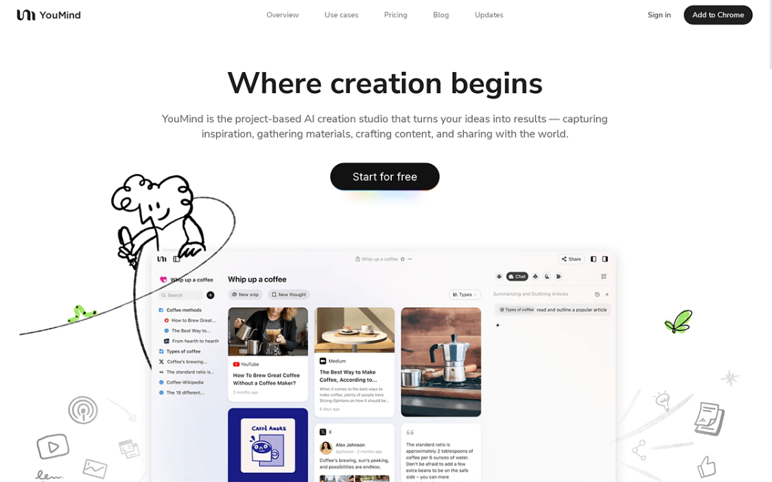 YouMind: A content creation and information collation platform, an AI tool for information and writing