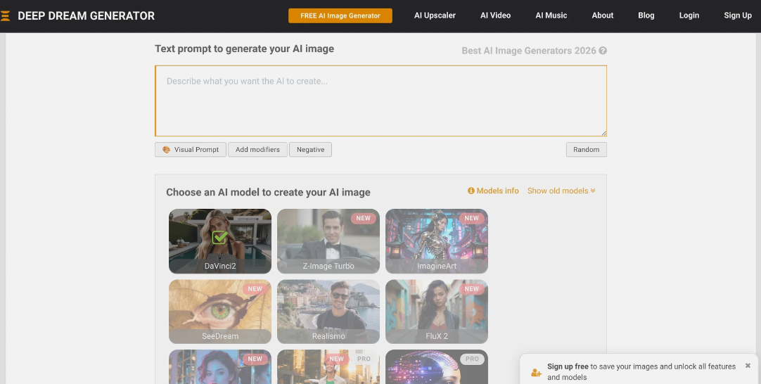 Deepdreamgenerator: Free AI image generation software, quick creation of high-quality AI images