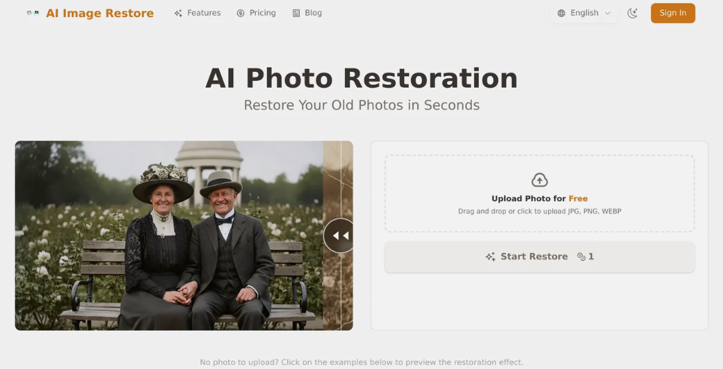 PhotoRestore: AI Photo Restoration Tool to repair and restore old photographs