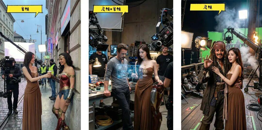 6e6ae352j00t7avq8003cd000u000eyp AI爆款视频拆解教程,用AI做探班好莱坞片场打卡合影视频