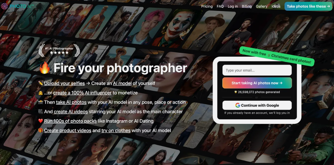 Photo AI: Ai photography tool, quick generation of person photographs and videos