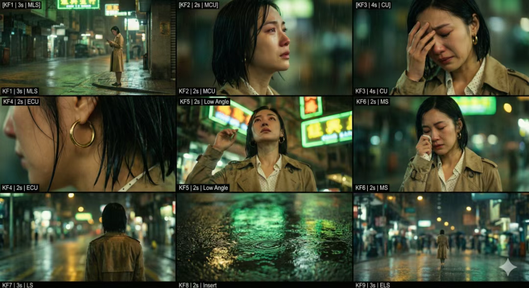 一张图直接生成9张分镜，教你一键生成九宫格图的提示词