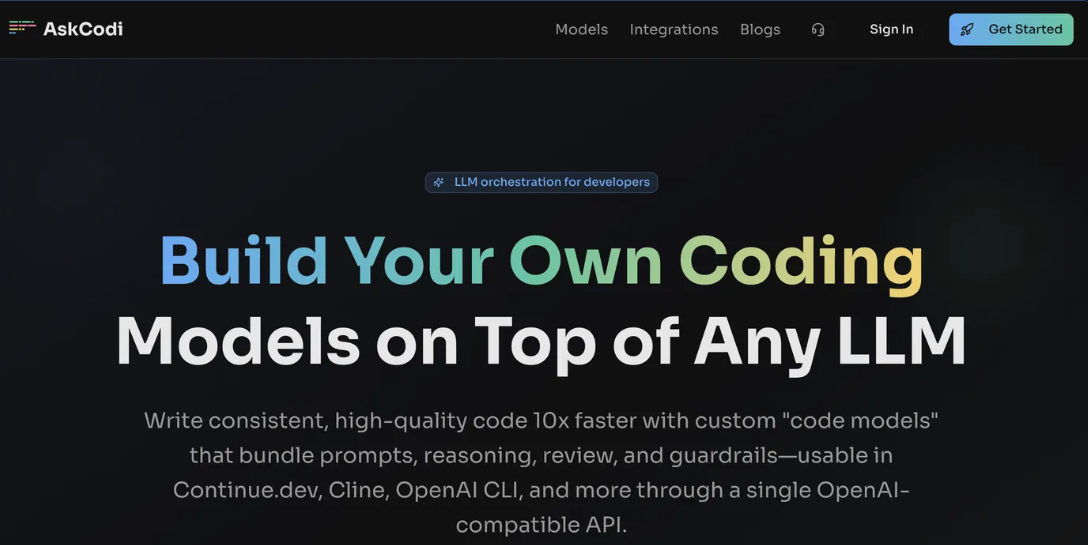 AskCodi: AI code-writing tool for the integration of various AI models, supporting editors such as VS Code and IntelliJ
