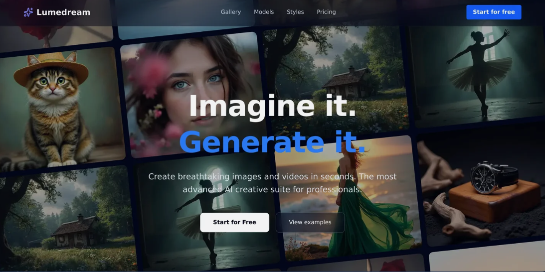 LumeDream: AI Image and Video Generation Platform, which provides text- and image-to-video, etc