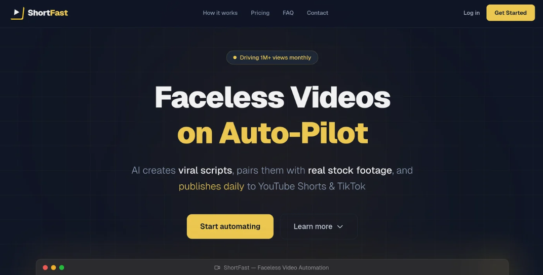 d7bb910aj00t7rwd007cd000ts00f3p ShortFast: AI Video Automation Tool, automatically generating scripts, voice and high-quality material