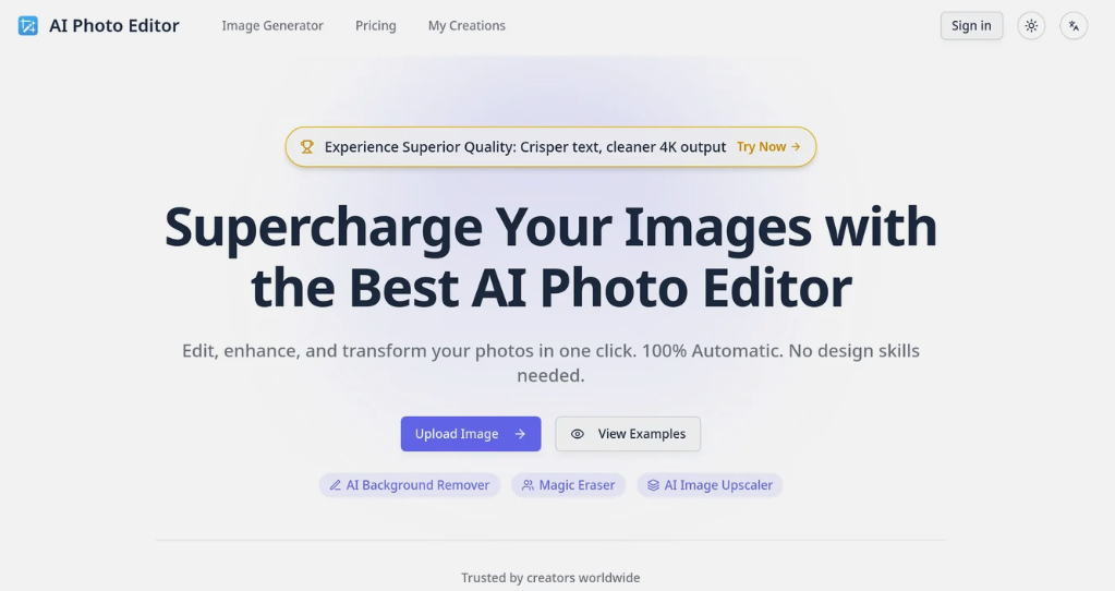 AI Photo Editor: Free online AI Photo Editor, providing background removal, photo magnification, object wiping, etc