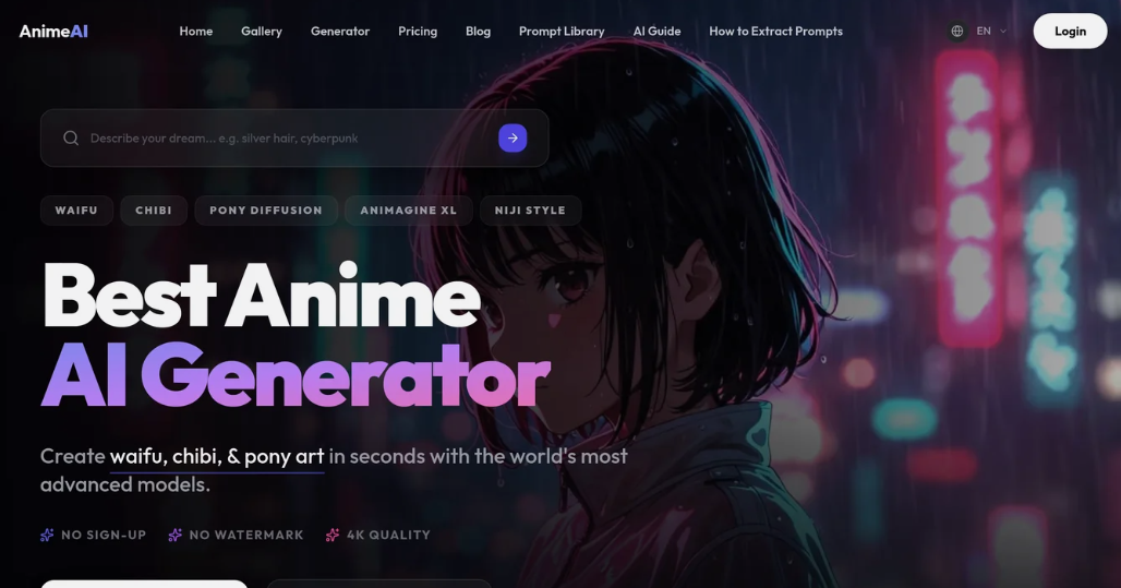 AnimeAI: Convert photos to animation style, creating waifu, Q and Pony-style animation photos in seconds