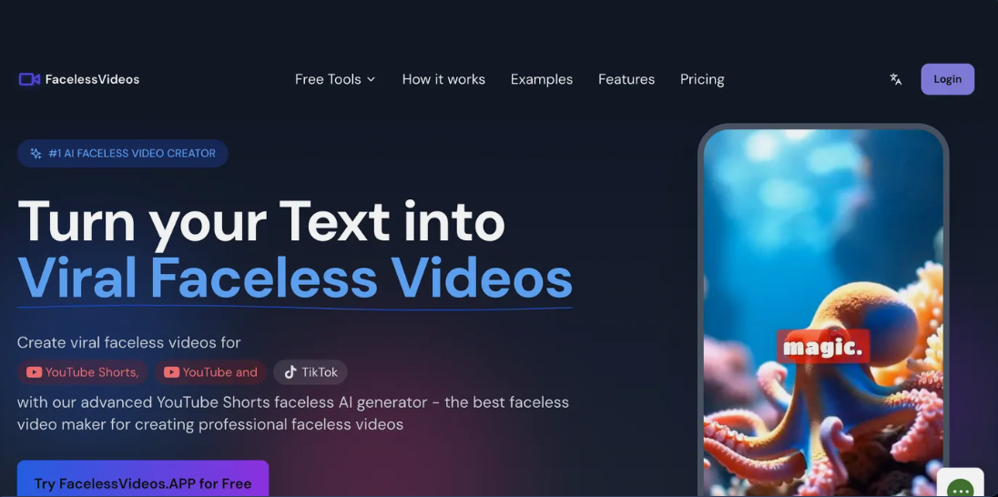 4c40d397j00t8wg2i00e1d000ug00f6p FacelessVideos:无脸视频生成工具,无需出镜轻松制作 YouTube 和 TikTok 热门短视频