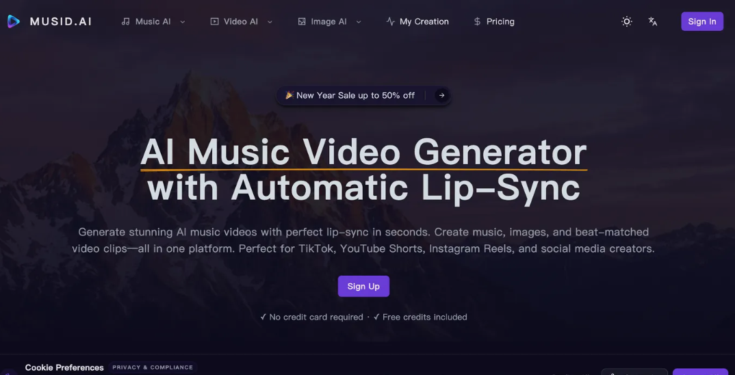 Musid：AI音乐视频生成器，可创建具有完美口型的音乐视频