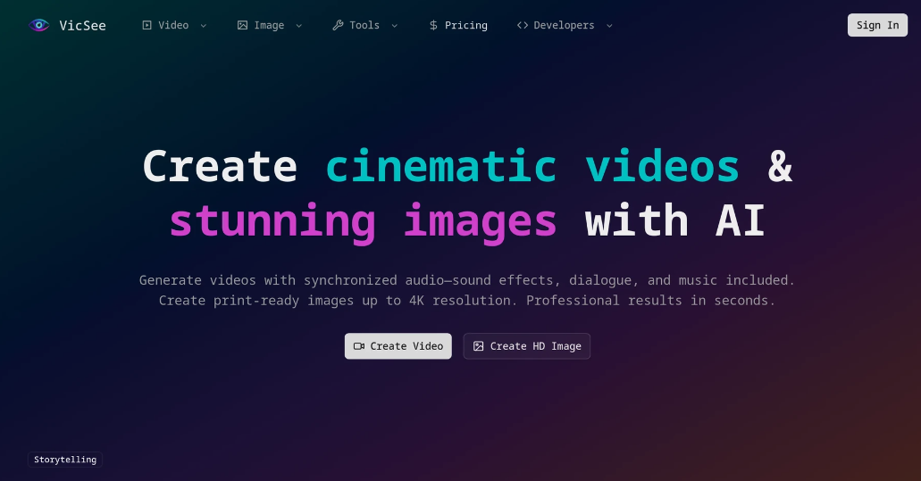 VicSee: AID Video and Image Generation Tool to quickly generate high-quality videos and images