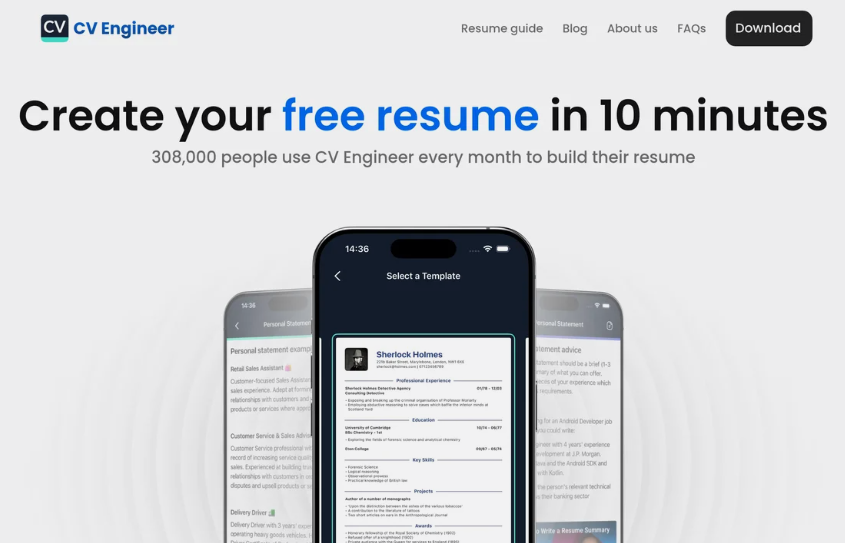 bdf7860cj00t97j6w004yd000n00f3p CV Engineer: AI curriculum vitae generator to help users quickly create resumes and find jobs