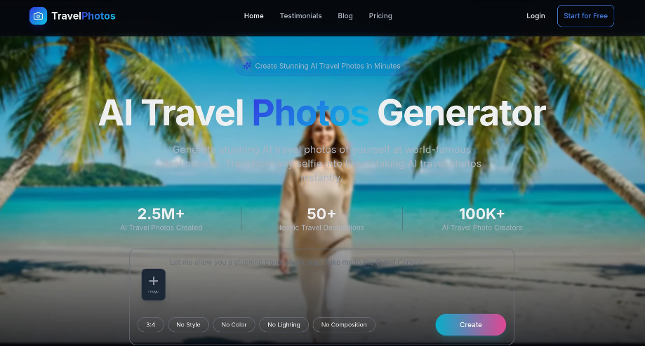 TravelPhotos：AI 旅行照片生成器，生成专业级的旅行内容