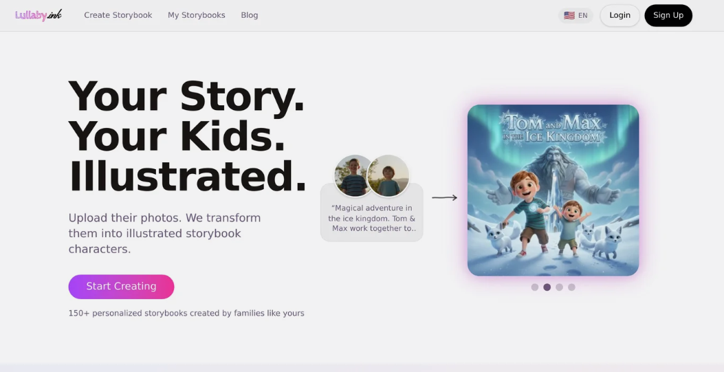 Lullaby: AI-driven graphics re-printing platform to make children's pictures the star of stories