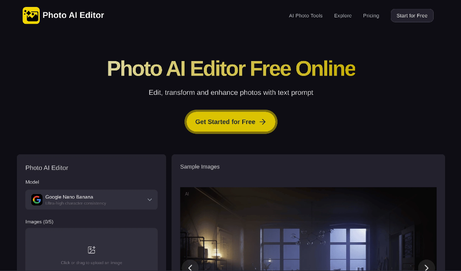 Photo AI Editor：免费在线AI照片编辑，通过文字指令编辑、转换和增强照片